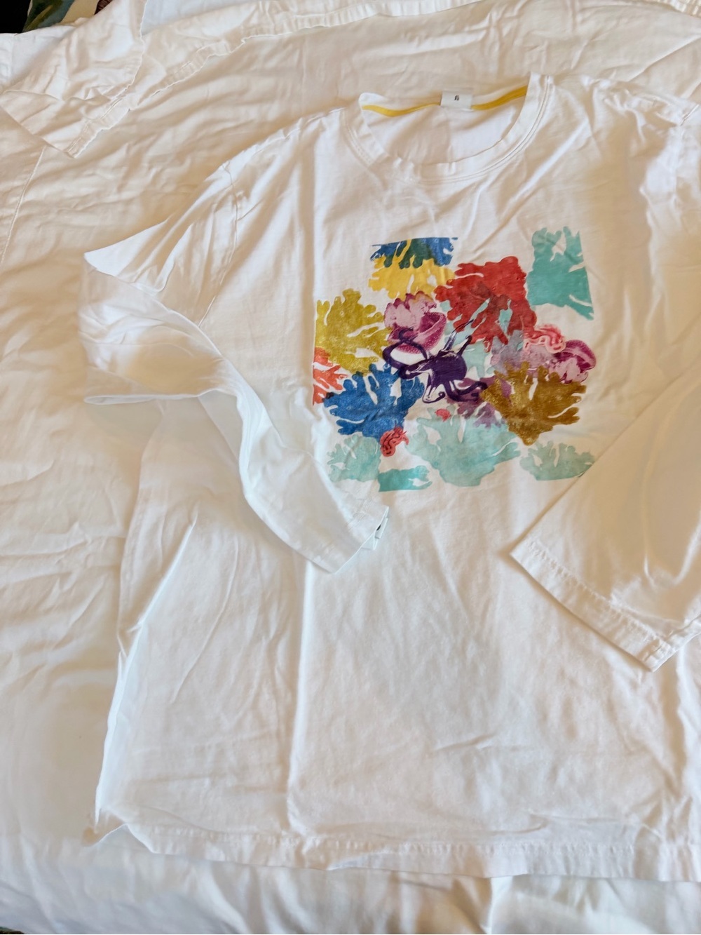 Bonobos White Long-Sleeve Tee with Multicolor Floral Graphic
